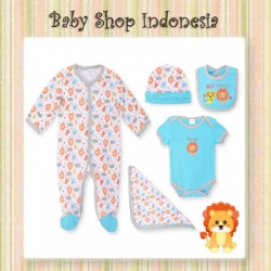 setelan bayi 5in1 biru  large